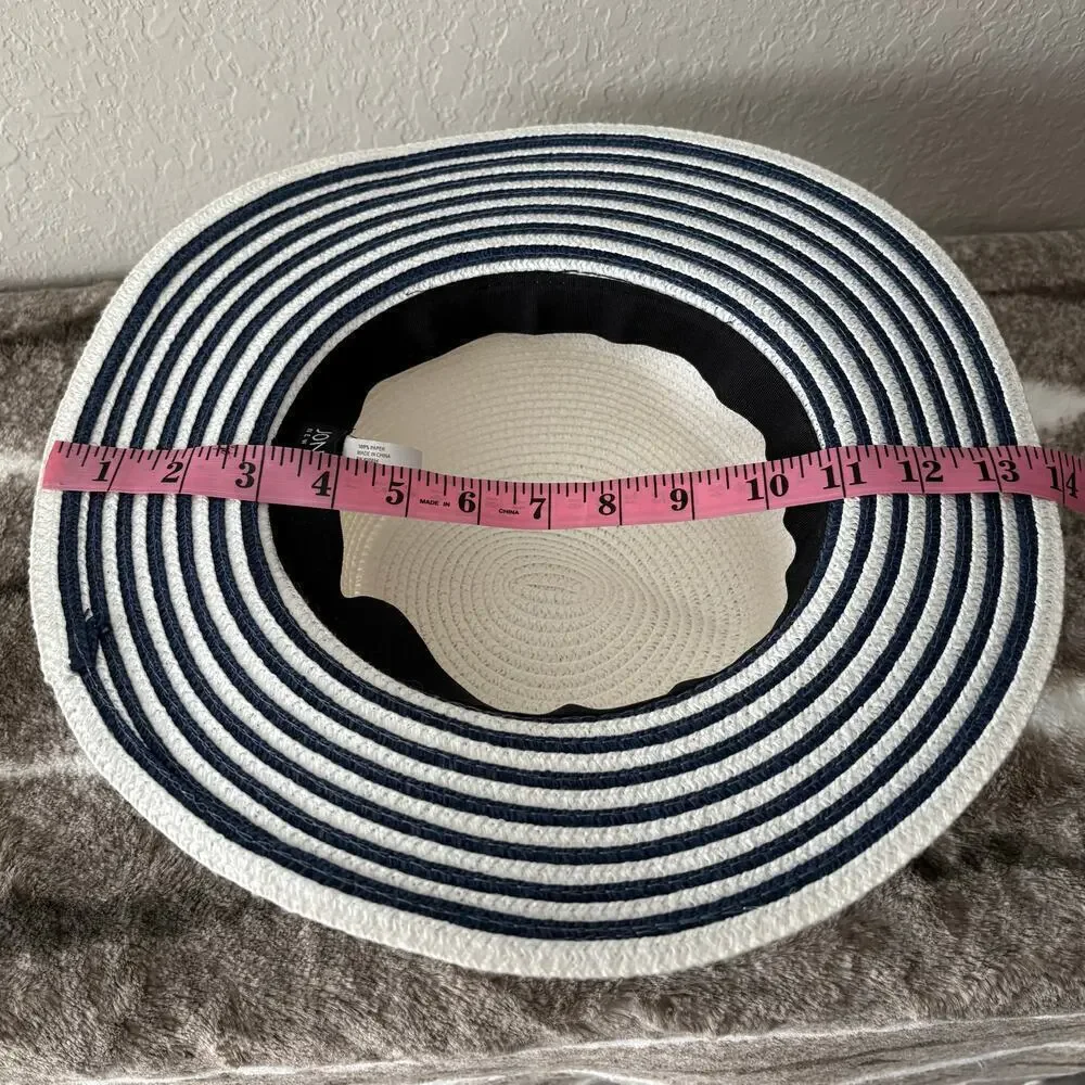 JONES NEW YORK Women's Sun Hat Sz OS Summer Cruise Ship Cabana Beachy Nautical